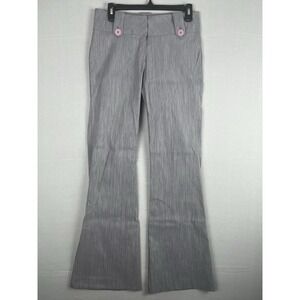 Stationwagon Womens Gray Pinstripe Flare Pants Retro Waist 30 Inseam 32